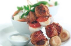Lamb & mushroom kebabs