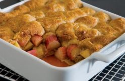 Rhubarb and apple cobbler