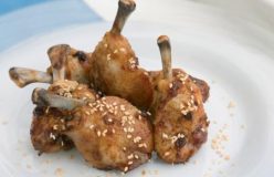 Soy and ginger glazed chicken drumettes