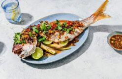 BBQ Whole Snapper with Maple, Lemongrass and Chilli Dressing